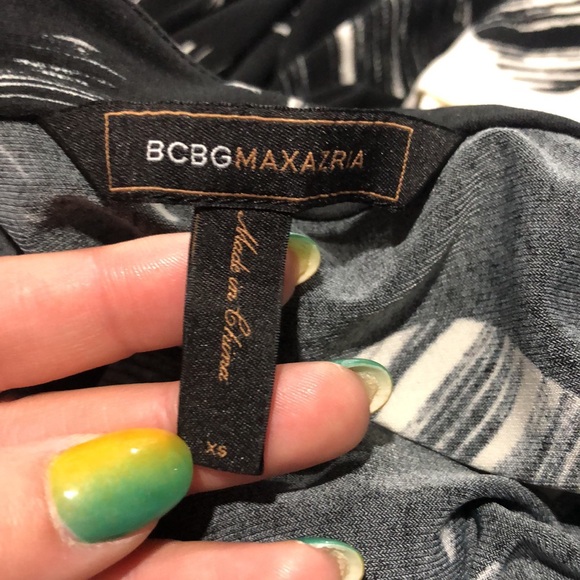 BCBGMAXAZRIA black and white dot faux wrap dress size xs - Picture 9 of 10